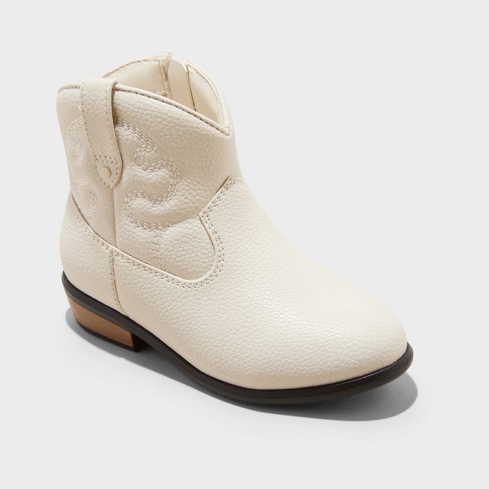 Cat & Jack Addie Western Boots Toddler Girls 5 Cream NWT
